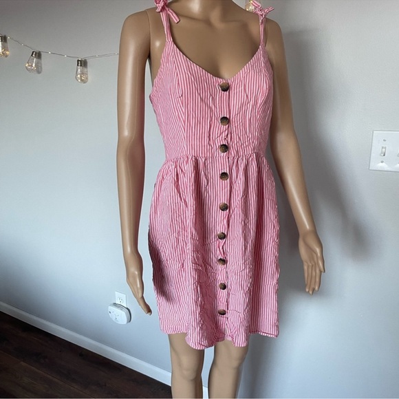 Pink Sleeveless Spaghetti Strap Sundress - Picture 1 of 3